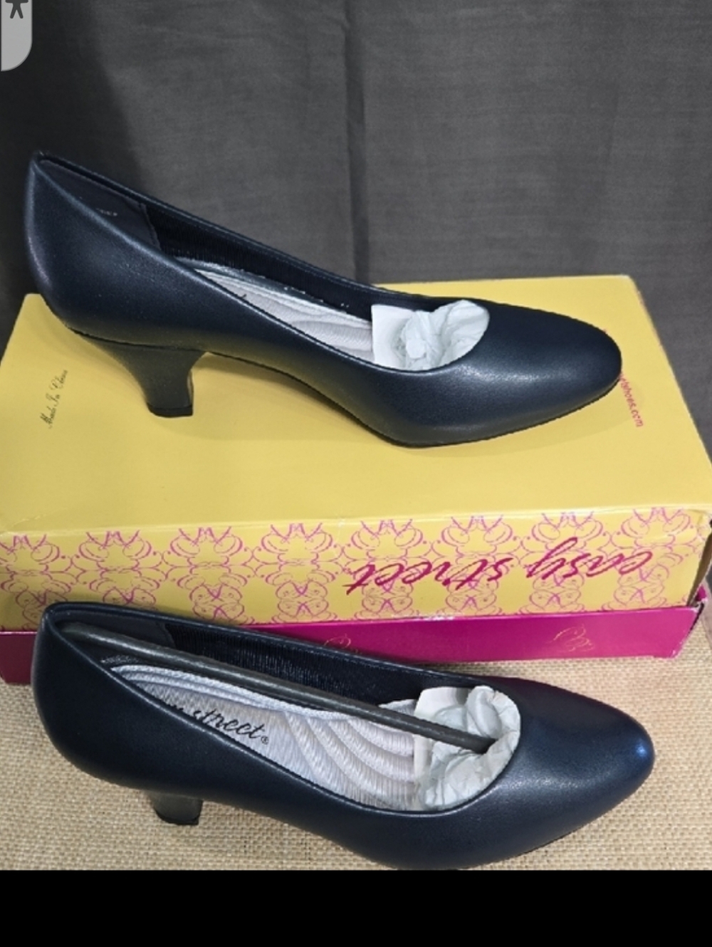 Navy Round-Toe Heels